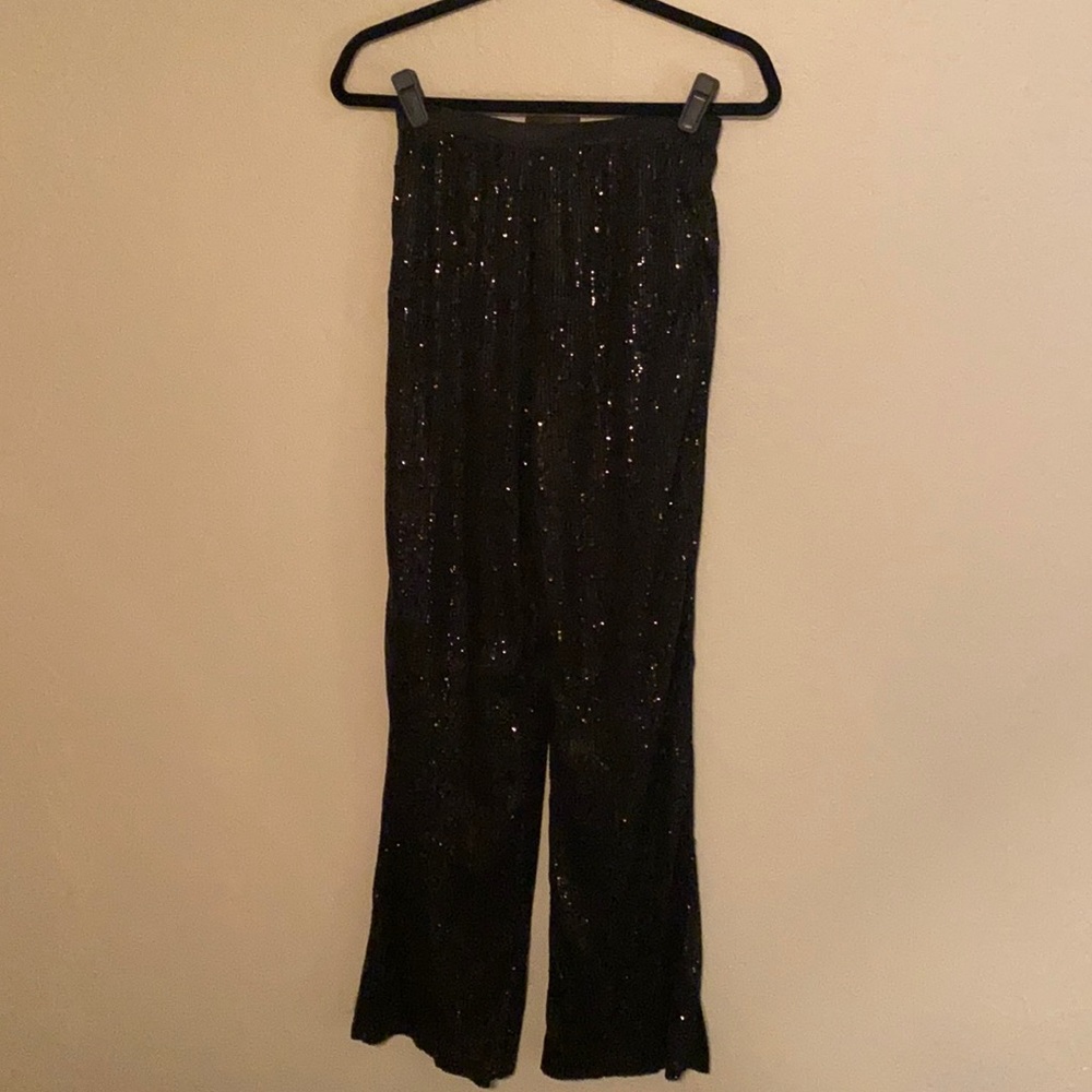 Black sequin pants, perfect for New Years